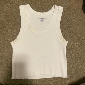 Brandy Melville white ribbed tank top crop top
